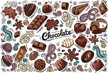  Illustration Chocolate And Chocolate Candy Circle Design Illustration