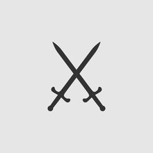 Vector Simple Isolated Crossed Swords Icon