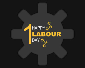 Wall Mural - Happy Labour Day Gear Paper Vector