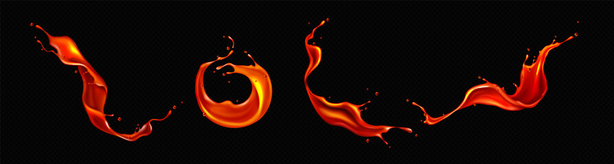 Wall Mural - vector realistic splashes of tomato juice or lava
