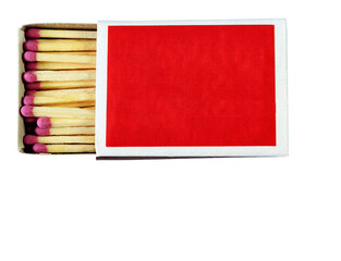 Red paper matchbox on a white background