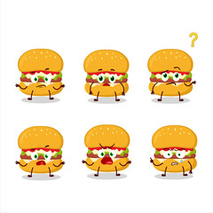 Poster - Cartoon character of cheeseburger with what expression