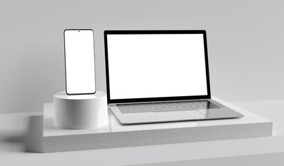 Canvas Print - Isolated Devices Mockup - 3d rendering.