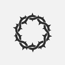 Crown Of Thorns Icon. God Friday. Vector Illustration.