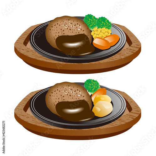 ハンバーグのイラスト アイコンセット Stock Illustration Adobe Stock ハンバーグのイラスト アイコンセット Stock Illustration Adobe Stock