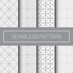 Wall Mural - Seamless Pattern Collection with Minimalist Line Art Design