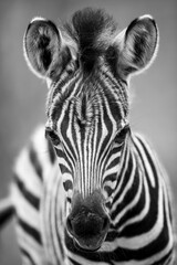 Sticker - Portrait of a baby zebra (Equus burchelli) in the Kruger National Park