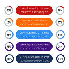 Wall Mural - Colorful Infographic With Percentages