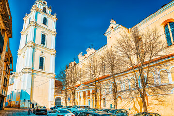 Wall Mural -  Bell Tower of St. John's Church on street Sv. Jono in the historic part of the old city of Vilnus.