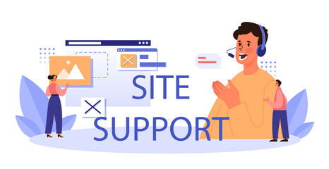Sticker - website technical support typographic header. idea of web page diagnostic
