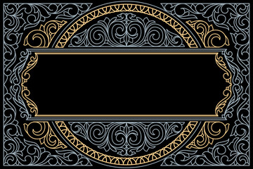 Decorative ornate retro design blank card