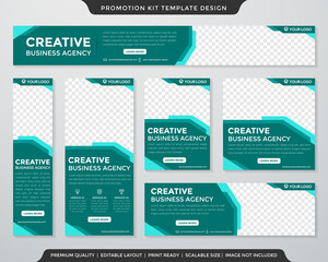 Wall Mural - multipurpose promotion kit template design with modern style and concept use for business display ads and publication