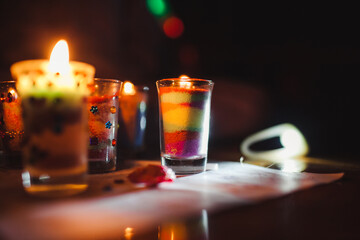 candles in the glass