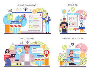 Wall Mural - Business mechanism concept set. Idea of money increase and finance growth.