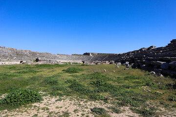 Ruins of stadium in ancient city Perge, near Antalya, Turkey