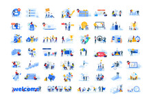 Set Of Modern Flat Design People Icons. Vector Illustration Concepts Of Business, Finance, Marketing, Technology, Teamwork, Management, E-commerce, Web Dewelopment And Seo, Business Success And Career
