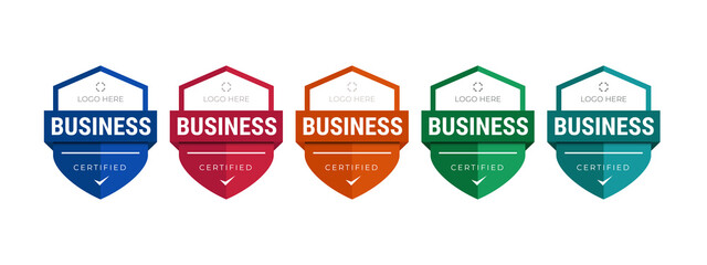Wall Mural - set of company training badge certificates to determine based on criteria. vector illustration certi
