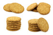 Wholemeal cookies on a white background