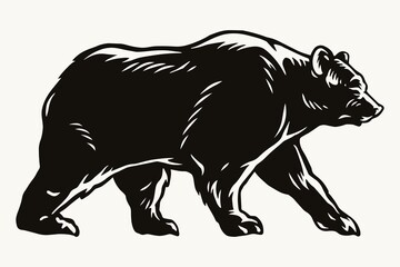 Wall Mural - strong bear black silhouette concept