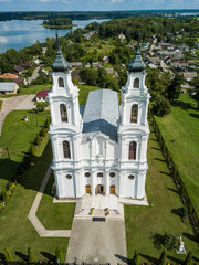 Wall Mural - Aerial View of the Ludza Catholic Church, Latvia