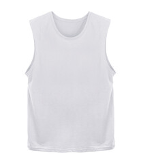 Sticker - Blank muscle tank top color white front view on white background