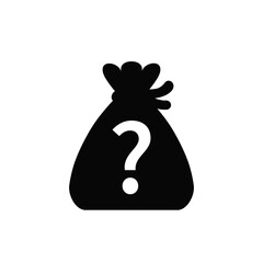 Canvas Print - Mystery bag silhouette icon. Clipart image isolated on white background