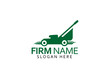 lawnmower logo or icon, lawn moving and lawn care service logo , cutting grass company logo vector