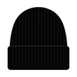 Black Beanie Hat Template On White Background, Vector File