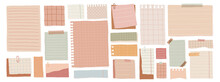 A Set Of Leaflets For Notes With Different Layouts. Large Collection Of Cute Blank Sticky Notes. Vector Illustration.