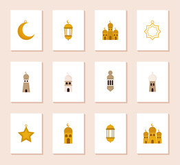 Wall Mural - arabs icons set