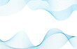© olegganko - Abstract wave from curved lines of blue color on white background with place for text. Vector Illustration