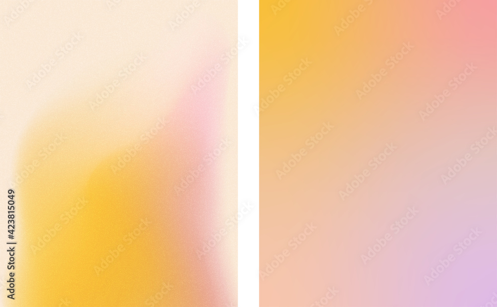 Pink and yellow gradient textured backgrounds. For covers and wallpapers, for web and print. - obrazy, fototapety, plakaty 