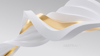 Wall Mural - golden intertwined shapes. jewelry decoration