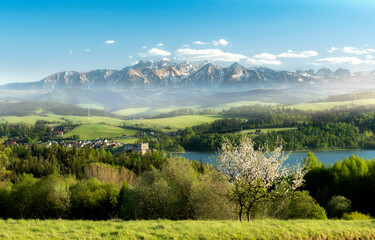 Wall Mural - beautiful spring sunset at tatra mountains in poland