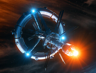 Wall Mural - new big space station in outer space