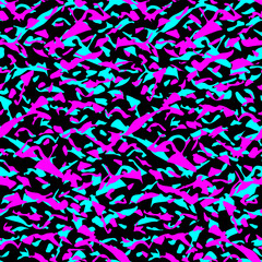 Seamless camouflage pattern for textiles. Repeat geometric element pink and blue colors.