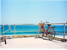 Bike At Lookout Overlooking Ocean