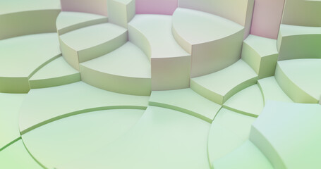 Wall Mural - circular shapes with pastel green. abstract geometric background. perfect for text overlay, or subtl