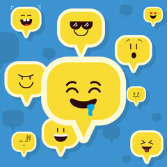 Poster - emojis speech bubbles