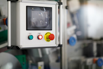 Canvas Print - touch screen control panel of industrial machine