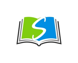 Abstract education book with S letter initial