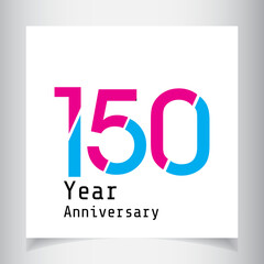 Wall Mural - 150 Year Anniversary Celebration Color Vector Template Design Illustration