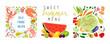 © tatianastulbo - Square compositions menu banner with different with food
