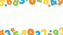 Colorful And Playful Numbers Top And Bottom Border Background. Perfect Educational Presentation Background For Kids.