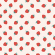 Vector seamless strawberry pear pattern. Background design for print, wrapping paper, packaging, fabric, textile, fruit shops. Fruit background. 