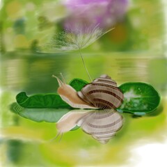 snail on a leaf