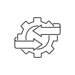 Wall Mural - interweaving of technologies and direction. combine technologies. vector linear icon isolated on whi