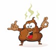 Funny Poop Character. Cute cartoon mascot character. Face stinky poop shit emoji icon, colorful pictogram. 