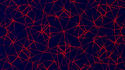 Wall Mural - Dark black background with low poly red line futuristic technology background template . 