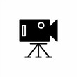 © Adam - Video camera icon with tripod with glyph style. Vector